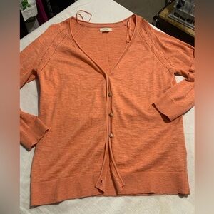 Fat Face Coral Button-Up Cardigan